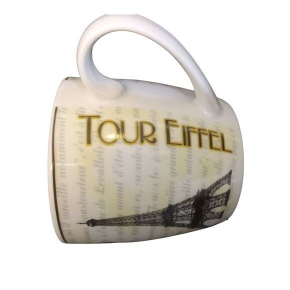 Enesco France Coffee Tea Mug White Paris Construction 1889 Tour Eiffel Handle - Picture 2 of 6